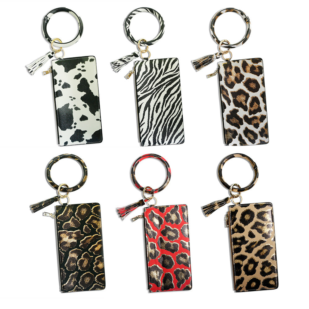 Wholesale PU Leather Coin Purse Wrist Keychain